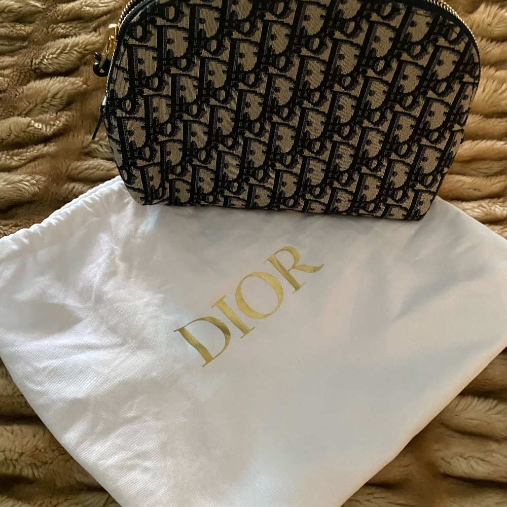 Dior Elegant Black and Beige Pouch
